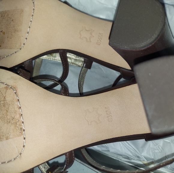 Via Spiga Bitten Cage Sandals 4 inch block heel sz 8.5 - Picture 10 of 11